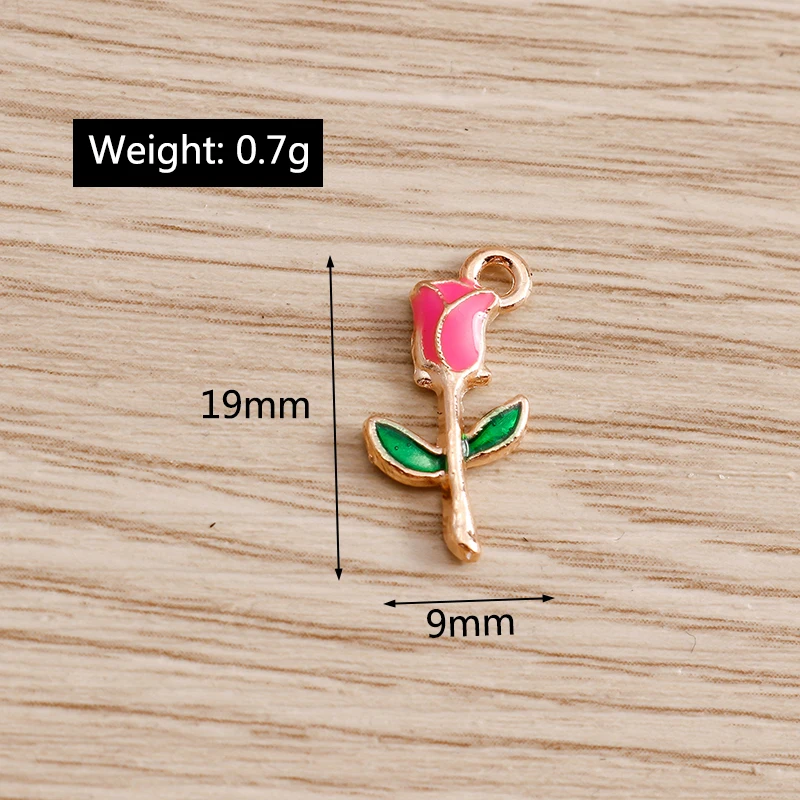10 stücke Emaille Blume Charme Schmuck, Der Sonnenblume Rose Anhänger Charms für Halsketten Ohrringe DIY Schlüsselanhänger Handwerk Zubehör – Detail 28