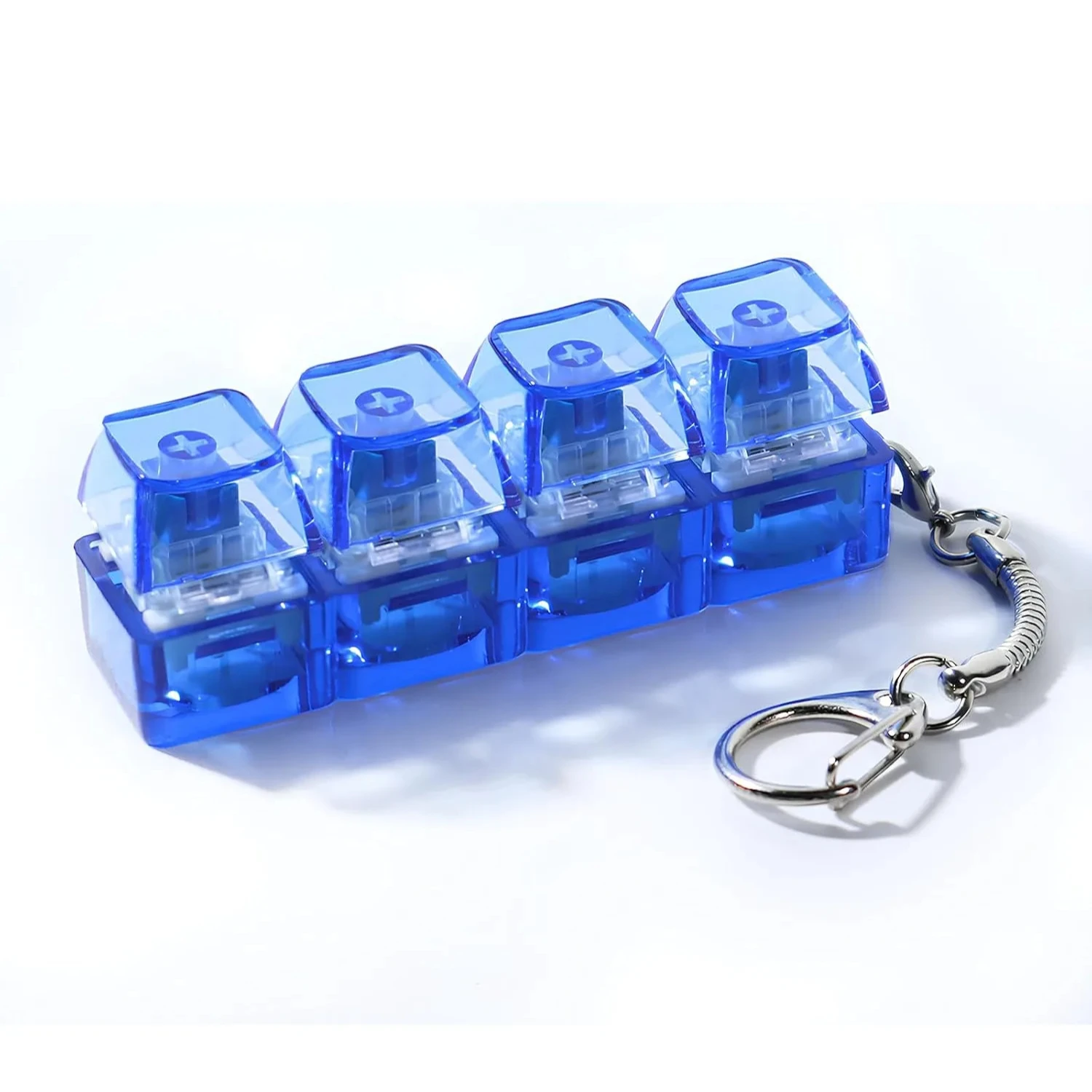 4 Keys Keyboard Decompression Toy Party Stress Relief Fidget Button Clicker Fidget Keychain Keyboard Keychain Finger