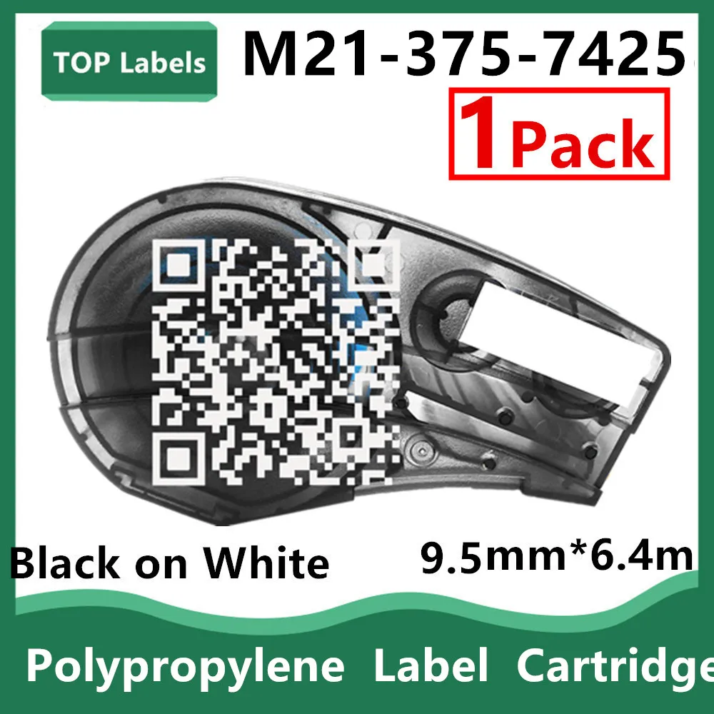 

1PK M21-375-7425 High Quality And Clarity,Black on White Polypropylene Label Cartridge Signs In Labeller,Handheld Label Printer