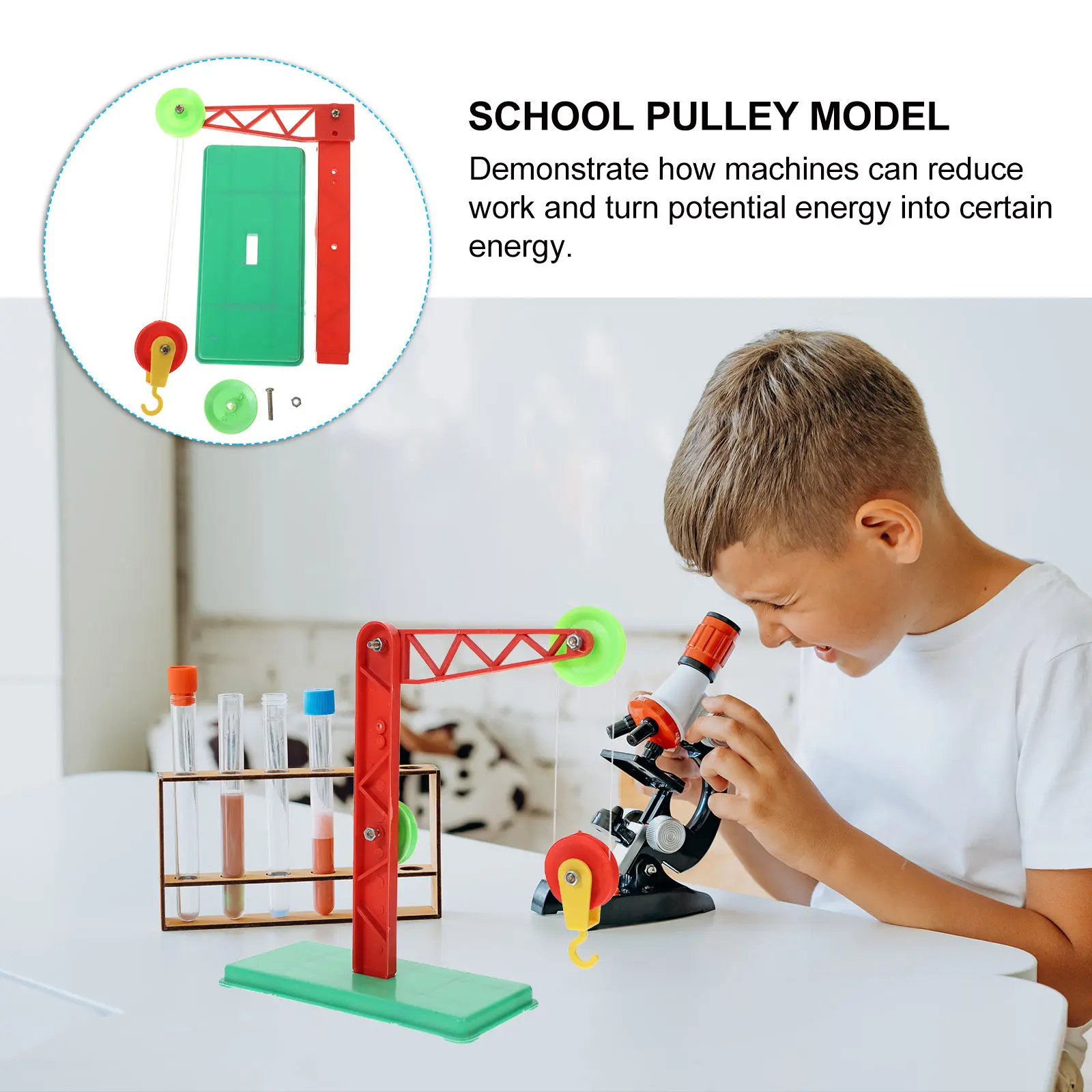 3Pcs 풀리 그룹 브래킷 학교 실험 장비 어린이를위한 교육 보조 과학 교육 조기 학습 물리학