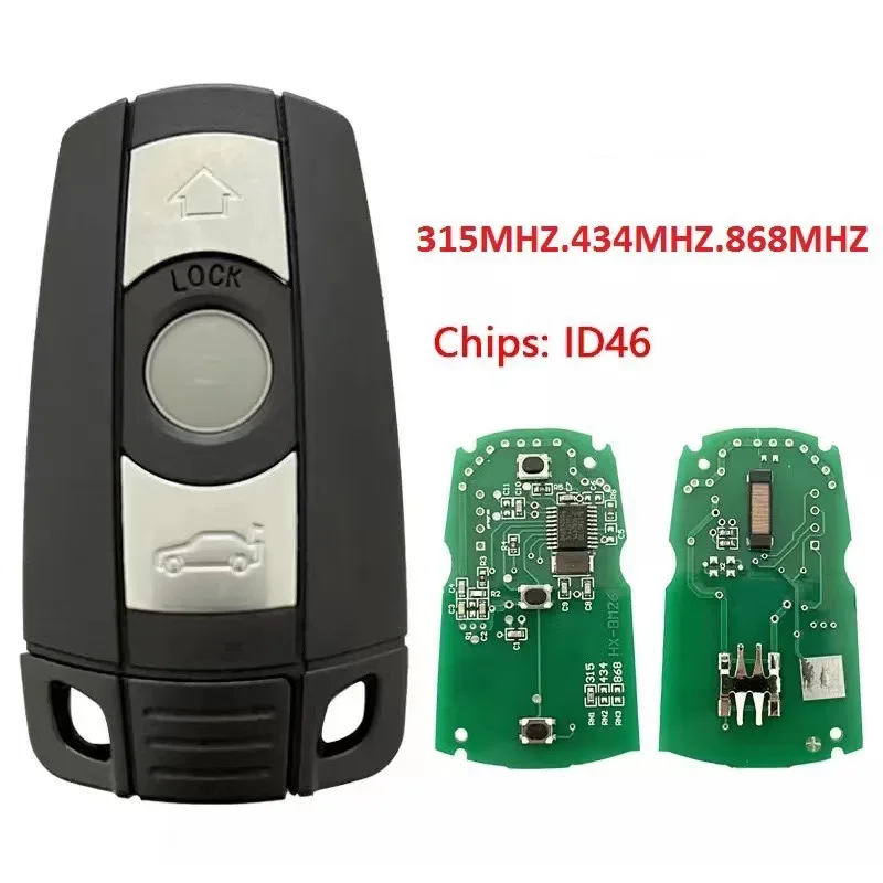 

Для BMW 3 кнопочный ключ smart key 315/434/868MHZ. ID46. PCF7945