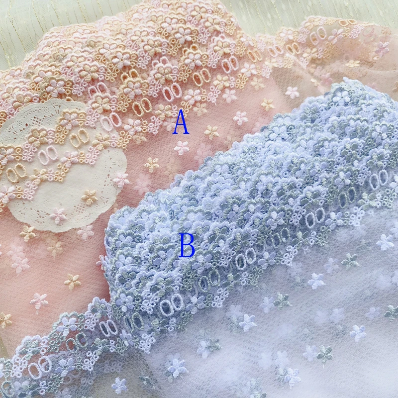 

26Yards Embroidery Lace Trim Lingerie Sewing Craft DIY Apparel Fabric Pink Blue Lace Underware Garment Dress Sleeve