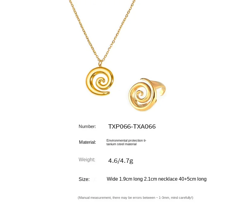 Neue 316 Edelstahl Spiral-Anhänger-Halskette für Damen, ausgehöhltes Persönlichkeits-Offenring-Set, luxuriöses Sommer-Schmuckgeschenk – Detail 9