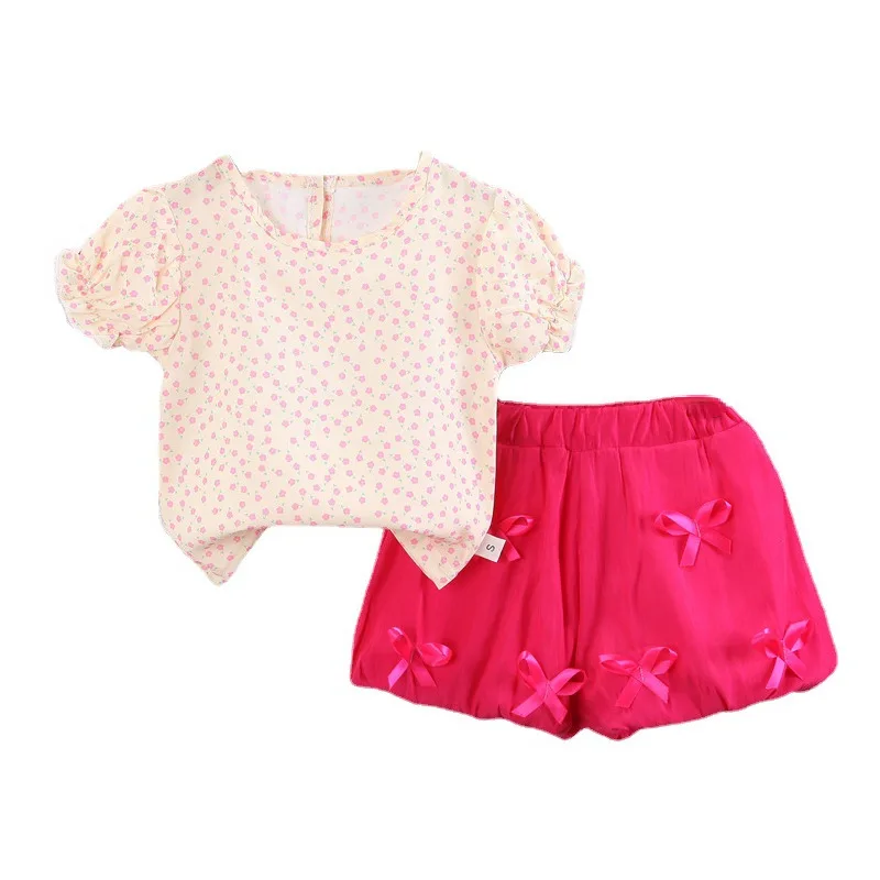 

New Summer Kids Outfits Baby Clothes Suit Children Girls Cute T-Shirt Shorts 2Pcs/Sets Toddler Casual Costume Infant Tracksuits
