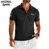Chemises polo à manches courtes d'été, t-shirts respirants brodés pour hommes, hauts légers à boutons unis pour la gym, chemises de luxe pour hommes 1