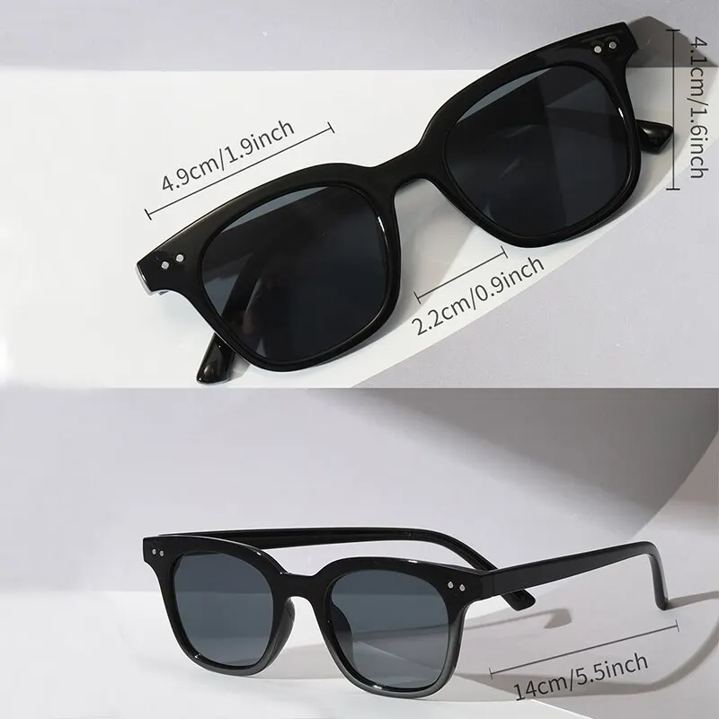 Lunettes De Soleil Carrées Magnétiques JuicyOrange - Monture Noir Mat/or, Verres UV400 Dégradés