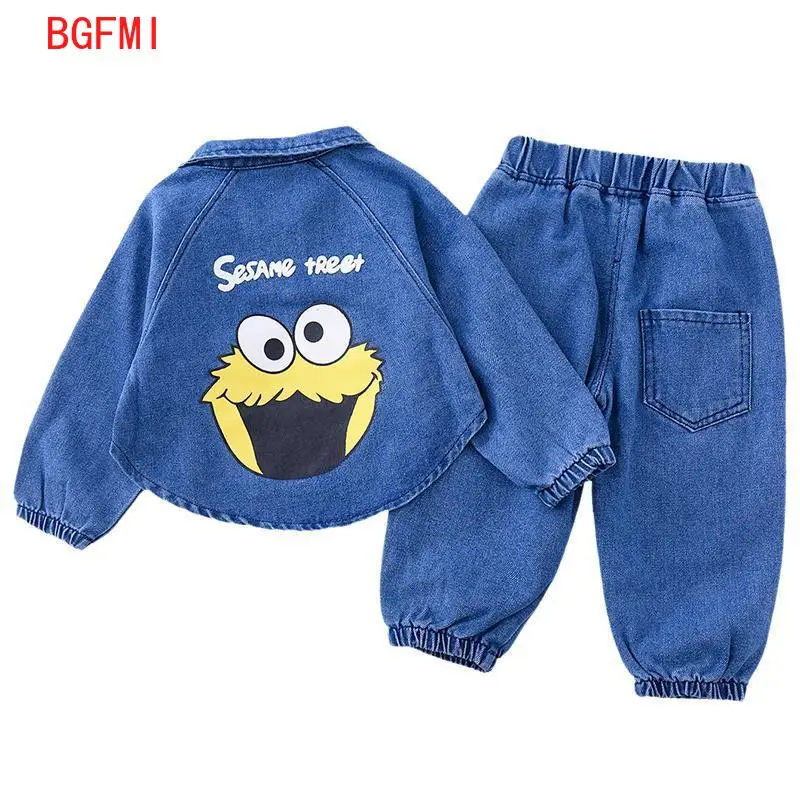 Girls' Casual Set 2023 New Baby Girl Spring Autumn Long Sleeved Denim Kid Toddler Clothing Children's Sports Boy Clothes Outfits