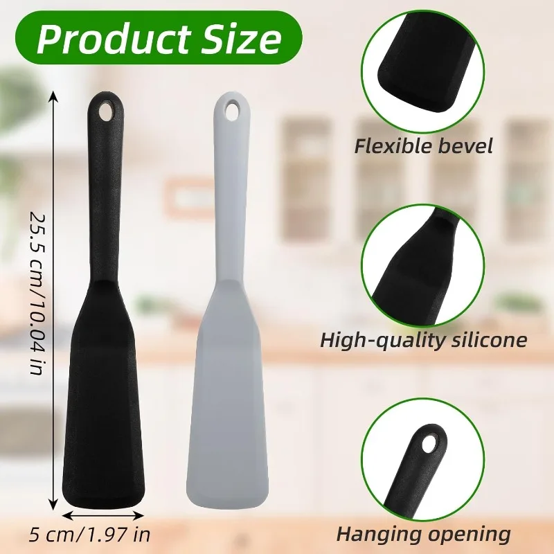 Silicone Thin Fried Egg Scoop, Cream Spatula, Heat-resistant and Non Stick Cooking Stir Suitable for Cookware, Egg Pancakes