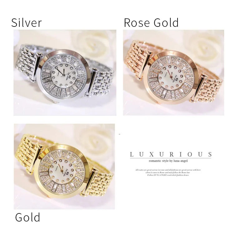Women Watches Diamond Luxury Famous Brand Elegant Dress Quartz Watches Ladies Rhinestone Wristwatch Relogios Femininos ZDJ006