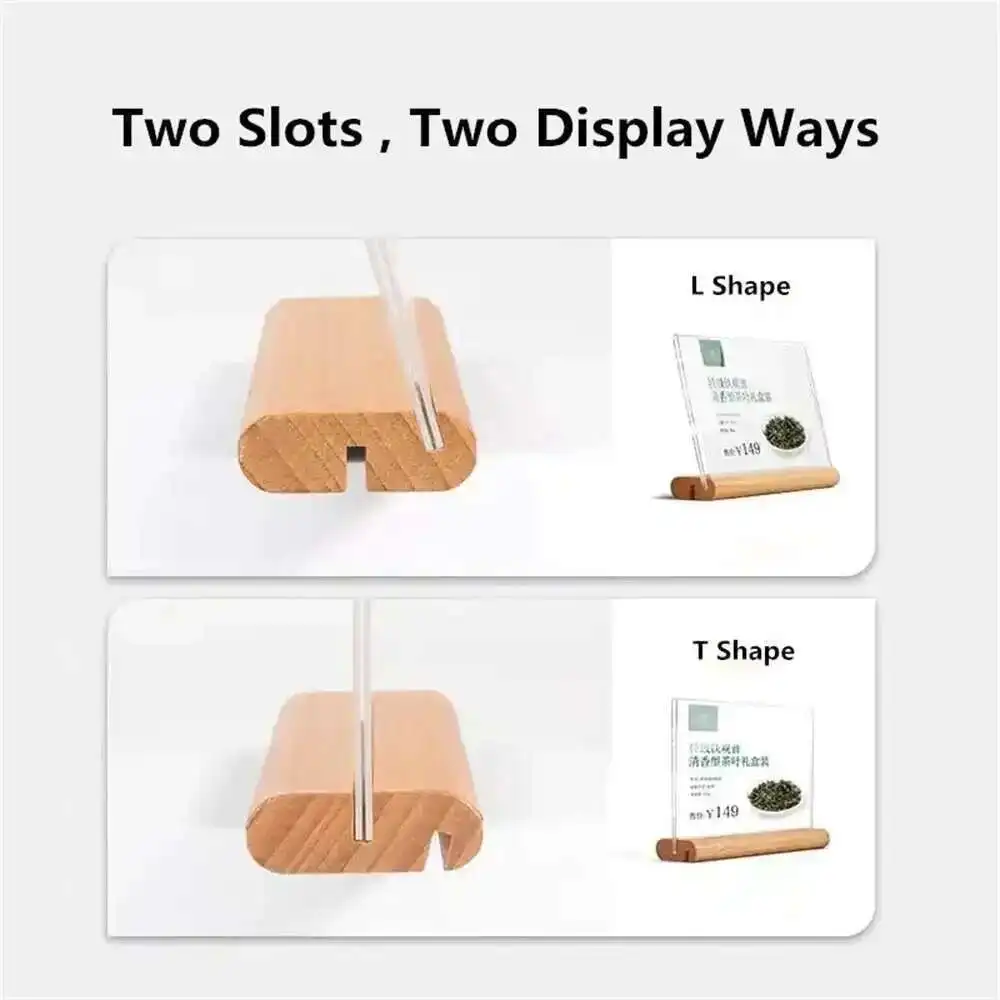 A6 T L Display Double-sided Table Desktop Acrylic Sign Holder Stand Menu Paper Holder Board Frame For Restaurant Hotel