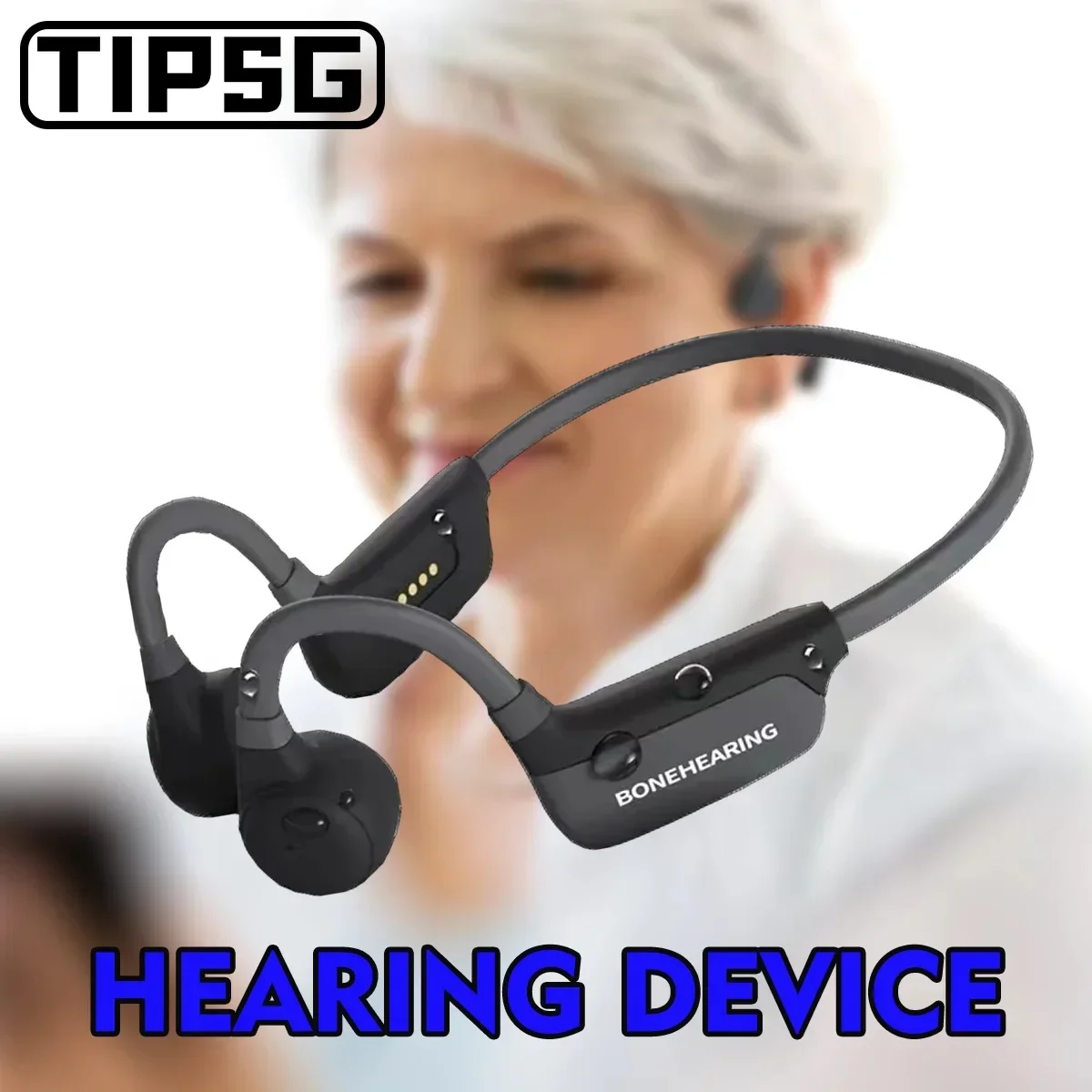 

TIPSG New Noise Canceling Bone Conduction Headphones for The Elderly Hearing Aid IPX5 Waterproof Wireless Bluetooth Ear Machine