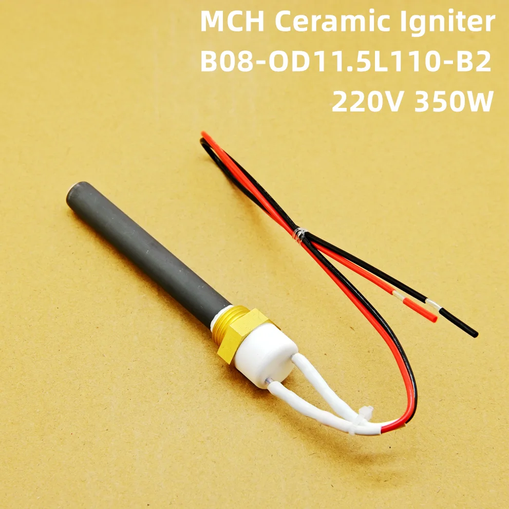220V350W Ceramic Igniter for Pellet Stove Heating Tube Spark Plug for Wood Pellet Stove 11.5x6.5x110mm ignition electrode