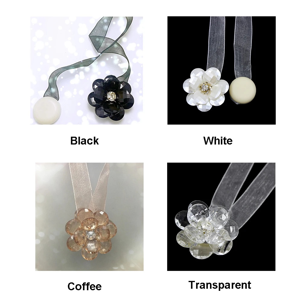 Flower Shape Magnets Curtains Buckle Clips Curtain Holder Strap Tie Backs