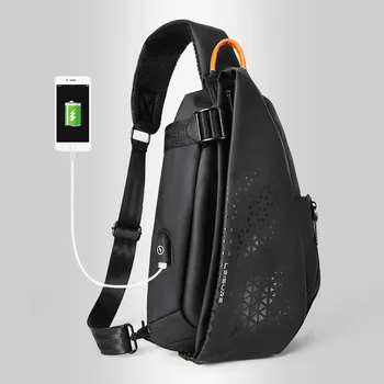 남성용 캐쥬얼 아웃도어 숄더백, USB 패션 체스트백, 대용량 슬링백, 대용량 백팩
