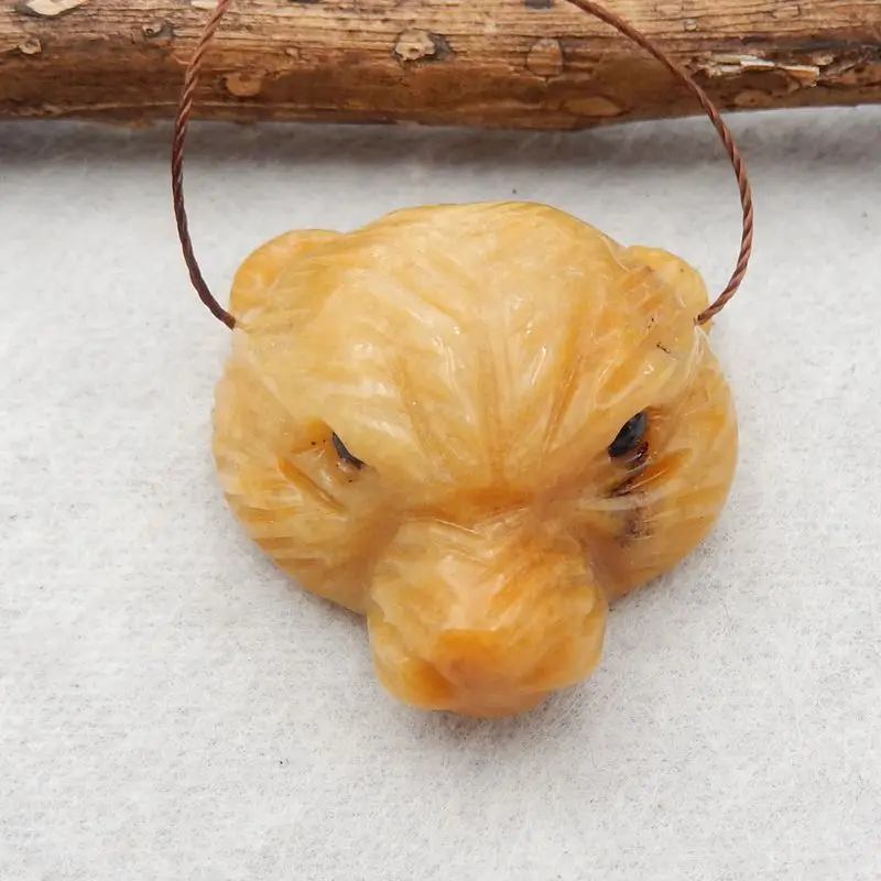 New Design Natural Stone Amazonite Carved Bear Pendant Bead Fashion Jewelry Necklace Accessories,27x26x14mm 12g