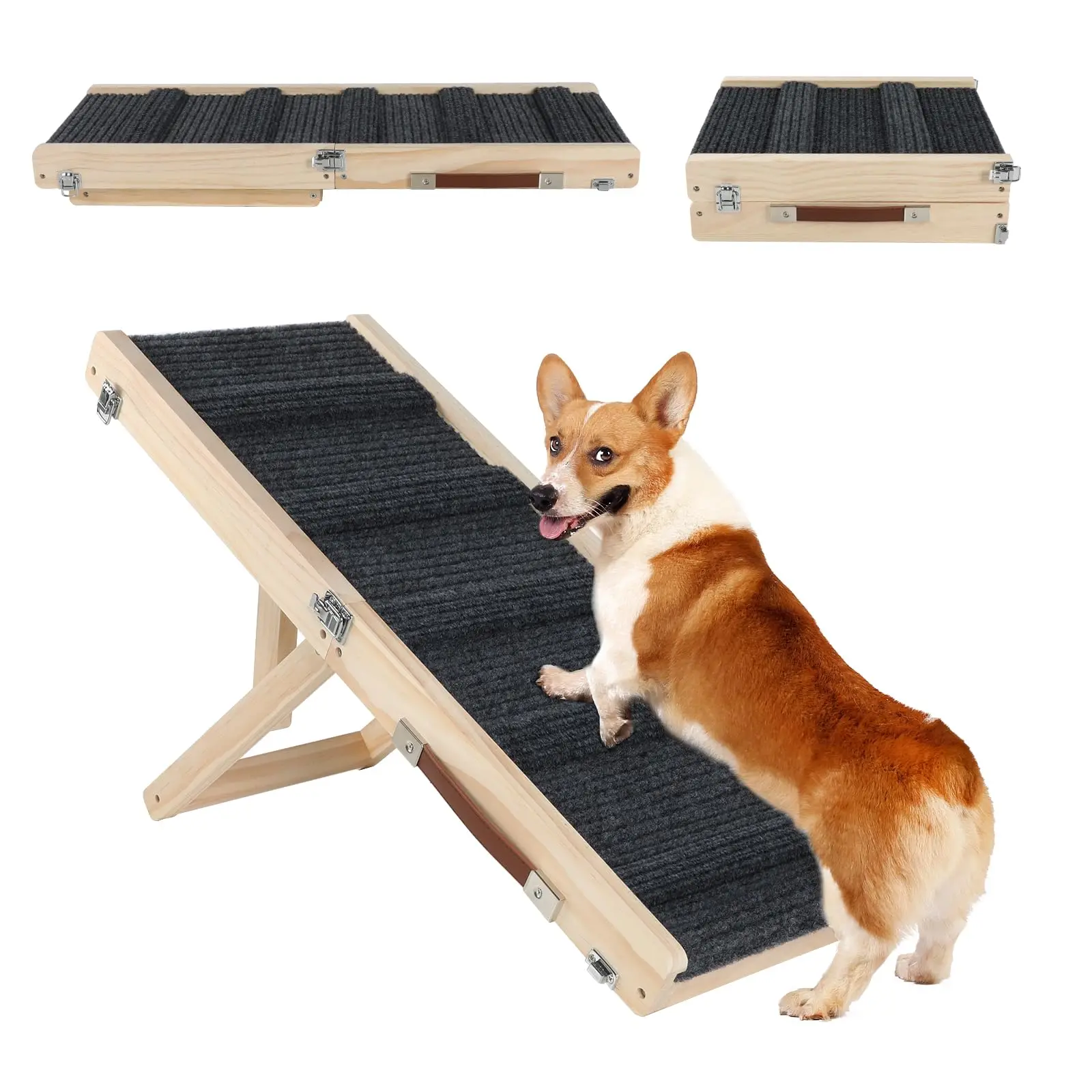 Rampa per animali domestici pieghevole in legno regolabile portatile per  cani e gatti scale per animali domestici tappetino antiscivolo per letti  alti camion auto e SUV 4 altezze - AliExpress