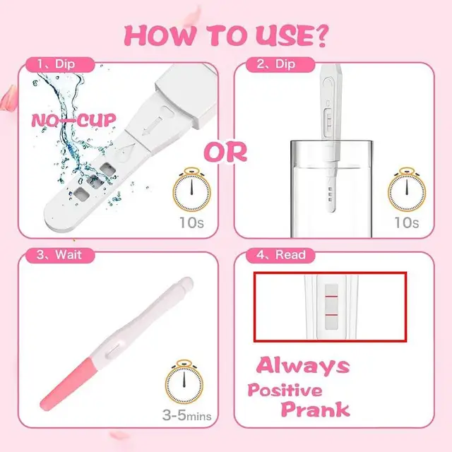 April Fool's Day Pregnancy Test Spoof Prank Toy Test Paper Fake Tricky Boyfriend For Adults Pregnancy Test Stick + Urine Cup 3