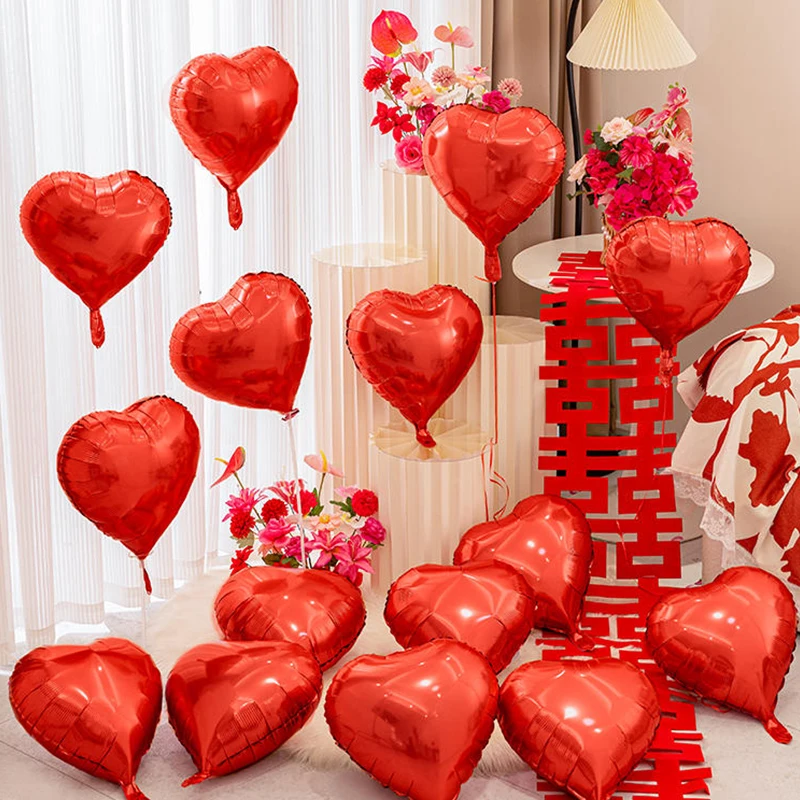 Purple LOVE Heart Balloons Set - 10 Piece Valentine's Day Party Decorations