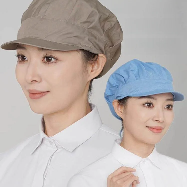 유니섹스 작업 모자 방진 식품 등급 통기성 위생적인 내유성 헤어 커버 캡 남성과 여성 실내 봄철 사용