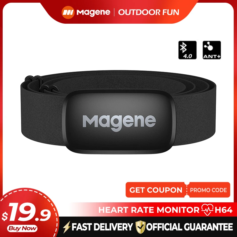 Magene H64/S3 IP67 Bluetooth 4.2 & ANT Fitness Herzfrequenzsensor Brustgurt