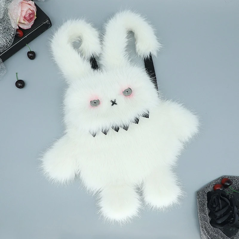 Archi Handwork Devil Rabbit Fluffy Backpack Bunny Furry Bag Halloween ...