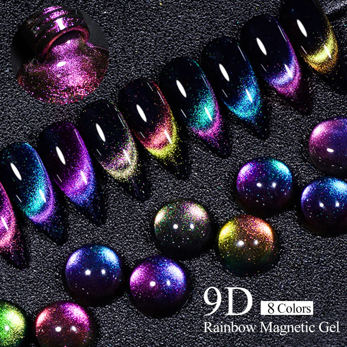 MEET ACROSS 9D Cat Magnetic Gel Nail Polish Set With Magnetic Stick Rainbow Soak Off UV Gel LED Nail Art Varnish For Nails 2
