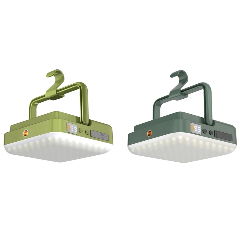 

Hot Rechargeable Lantern Portable Outdoor Camp Light Hanging Night Market Outdoor Lamp Magnet Emergency Light Green