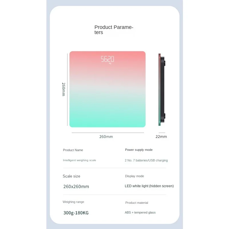 Gradient body fat scale female LED intelligent human electronic scale home professional fat measuring electronic weight scale 6