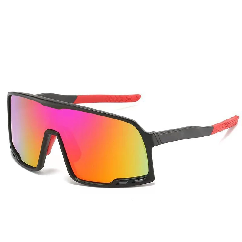 Modische bunte einteilige Sport-Sonnenbrille für Männer und Frauen, Wanderbrille, Outdoor, Skifahren, Radfahren, winddichte Brille 9321 – Detail 18