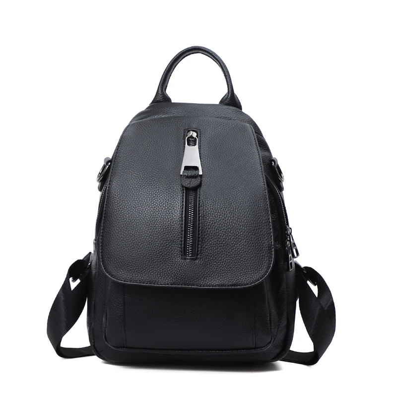 stylish backpack purse Soft Cowhide Leather Flap Backpack 2022 Fashion Multifunctional Anti-theft Design Backpacks Simple Outdoor SchoolBag Book Girls best Stylish Backpacks Stylish Backpacks