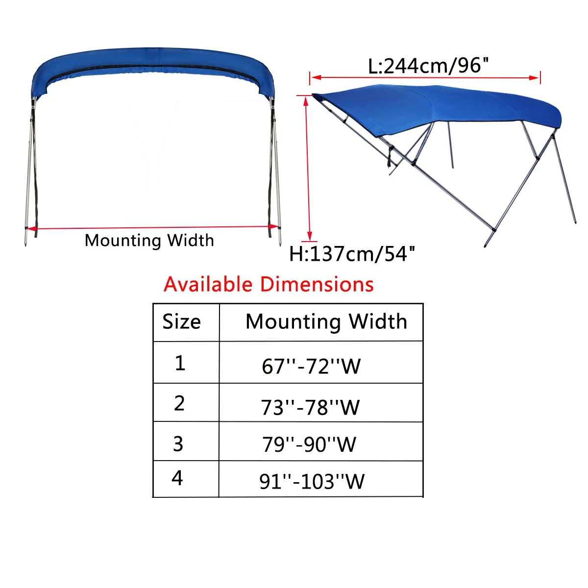 600D 4 Bow Bimini Top Boot Cover No Frame Yacht Boat Cover Zipper Anti UV Dustproof Marine Accessories