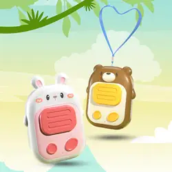 2x Kids Walkie Talkies Handheld Mini Portable 500M Long Distance Cute Kids Toys for Hiking Camping Travel Indoor 3 Years Old