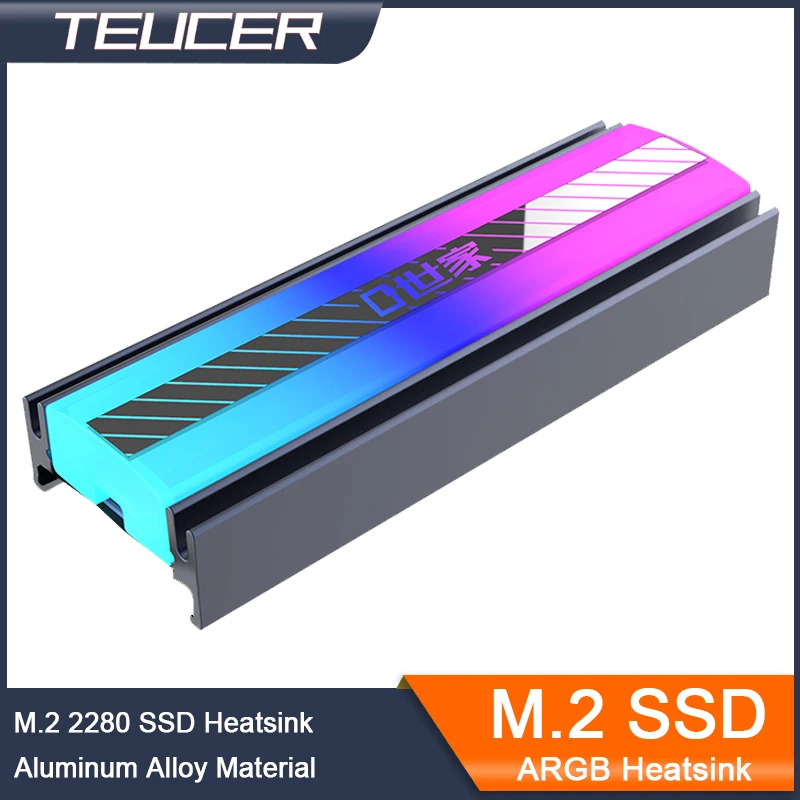 Nvme Dissipador de Calor Ssd Solid State Drive 3pin Argb Luzes Coloridas 2280 5v Teucer-m.2
