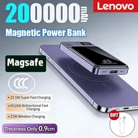 Lenovo 2026 200000mAh Magnetic Wireless Power Bank Portable Fast Charger For Magsafe Auxiliary Battery For iphone Huawei Samsung 1