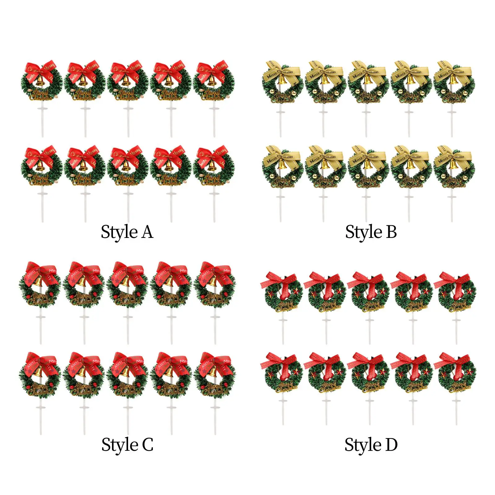 

10x Mini Christmas Wreaths Dessert Decor Window Christmas Wreaths
