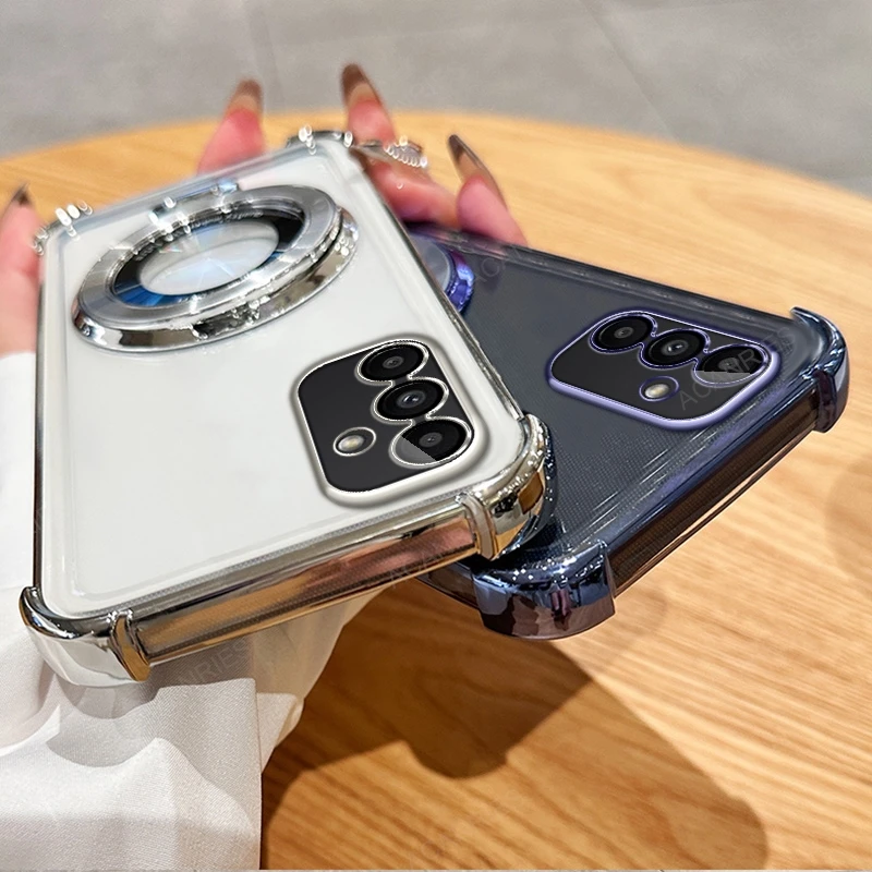 Magnetic Wireless Charging Stand with Four-Corner Anti-Shock Plating Case