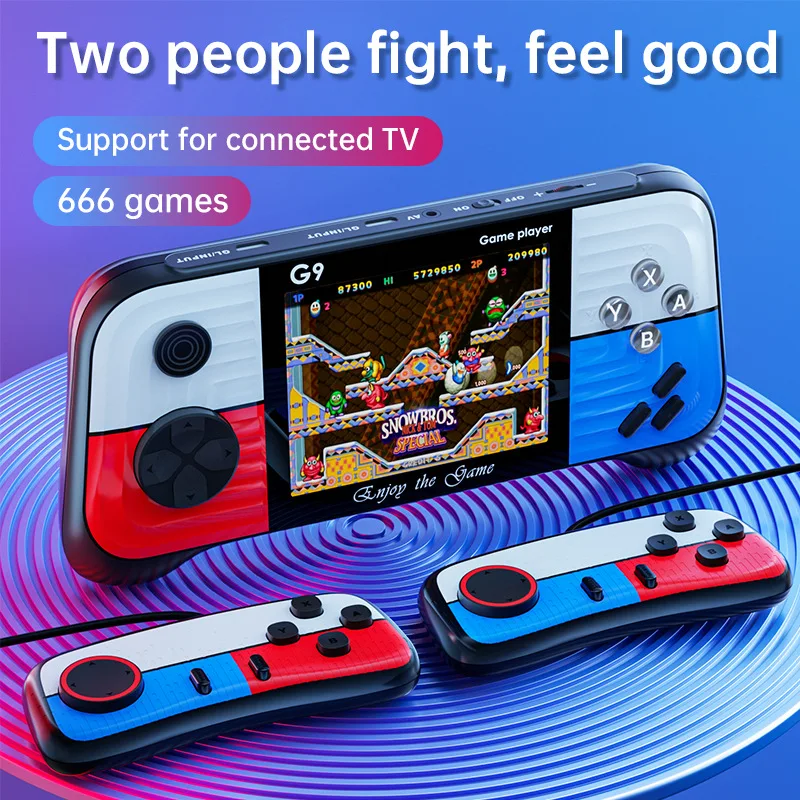 

Handheld Game Machine 2023 New Rocker Style Retro Contrast Color Pocket PSP Arcade G9 Games Machine for Single Double Boys Gift