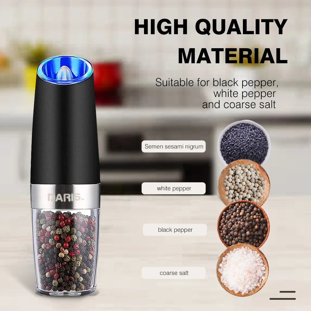 Electric Salt And Pepper Grinder Set - Automatic Spice Mill With