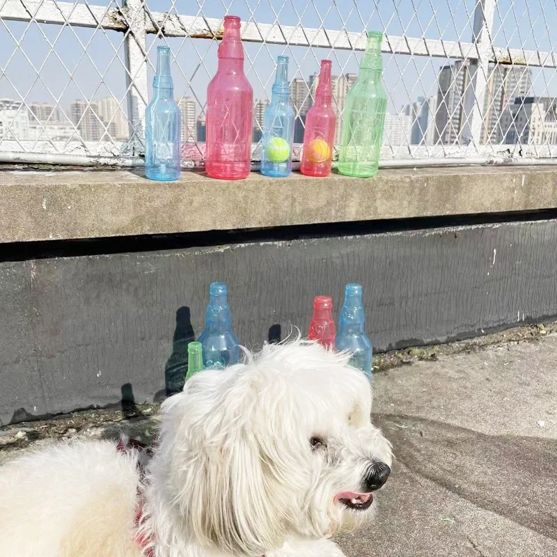 Pet Chew Toy Pet Sound Bite Resistant Molar Floating Rubber TPR Tennis Bottle Pet Bottle Ball Squeaky Toy Accessories 5
