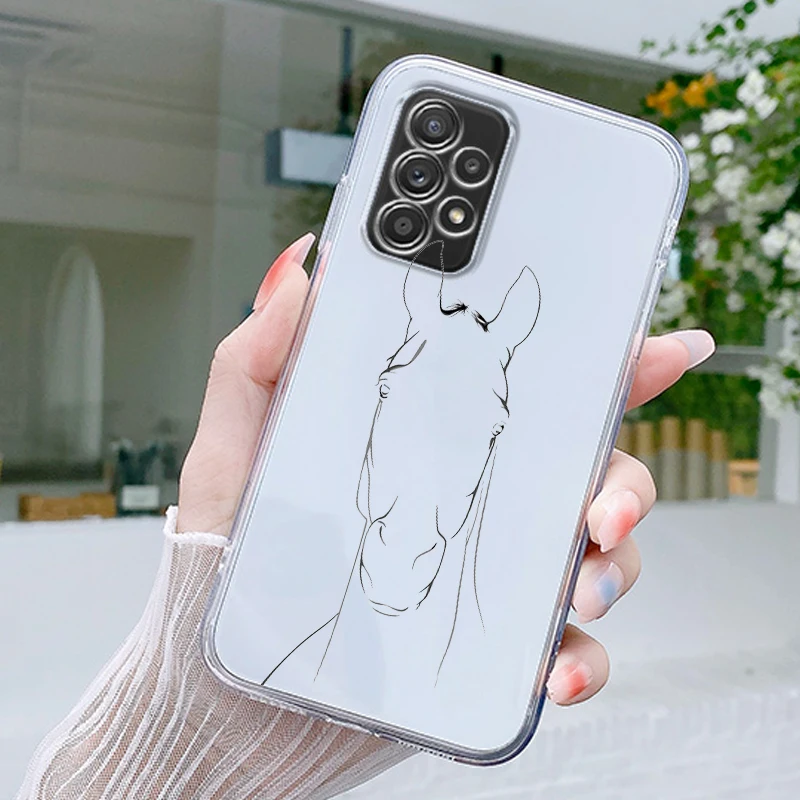 Elegant Horse Art Design Clear Phone Case