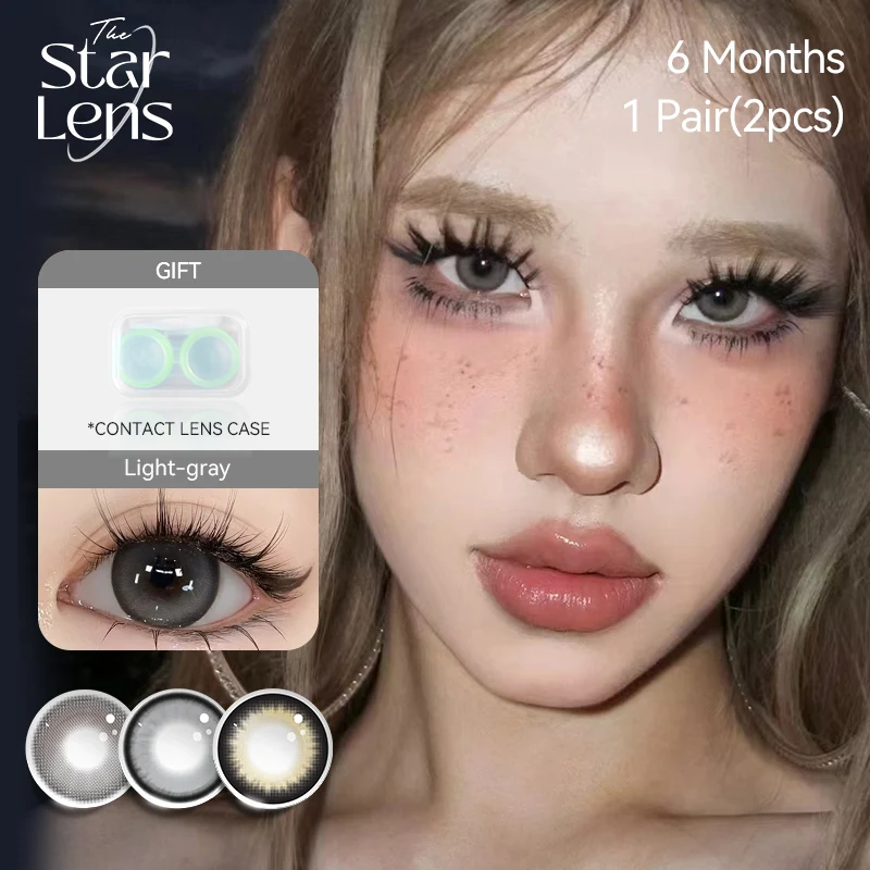 Enhanced Natural Soft Grey Colored Contact Lenses - 14.5mm, 2-Pack, 6-Month Wear