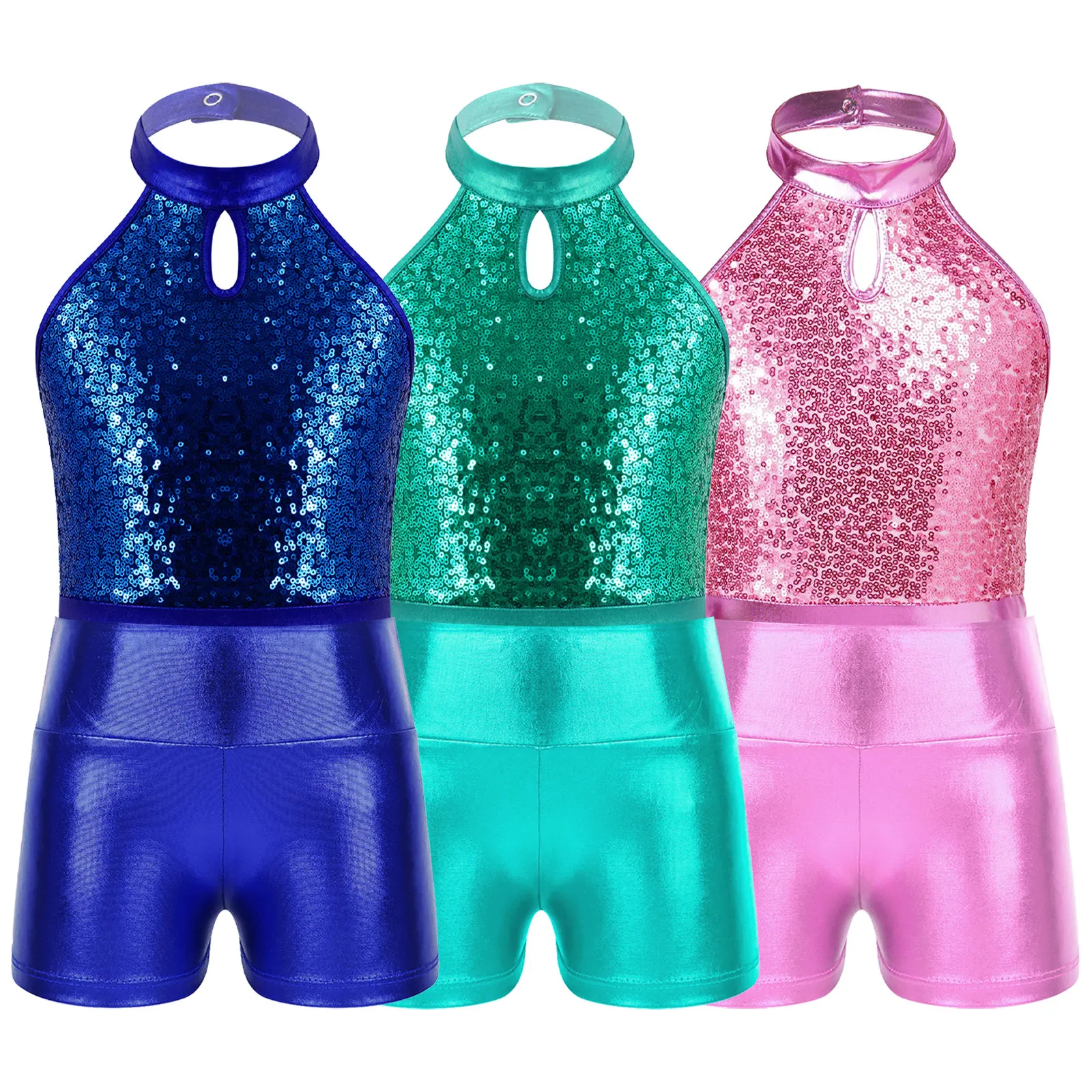 

Children Ballet Dance Outfits Kids Girls Sleeveless Gymnastics Leotards with Shorts Dancewear Sets for Yoga Unitard Jumpsuit