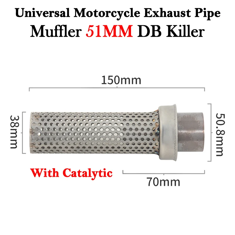 50.8mm 60mm DB Killer Universal Motorcycle Yoshimura Exhaust Escape Moto Mesh Catalyst Damper Silencer Muffler Arrester Dit Bike - Image 4