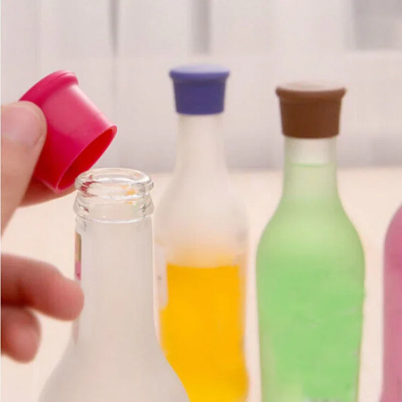 Wine Bottle Stopper Silicone Leak Free Champagne Beer Bottle Cork Plug Lids Red Wine Leak Proof Sealed Cap Kitchen Bar Tools wine corks
