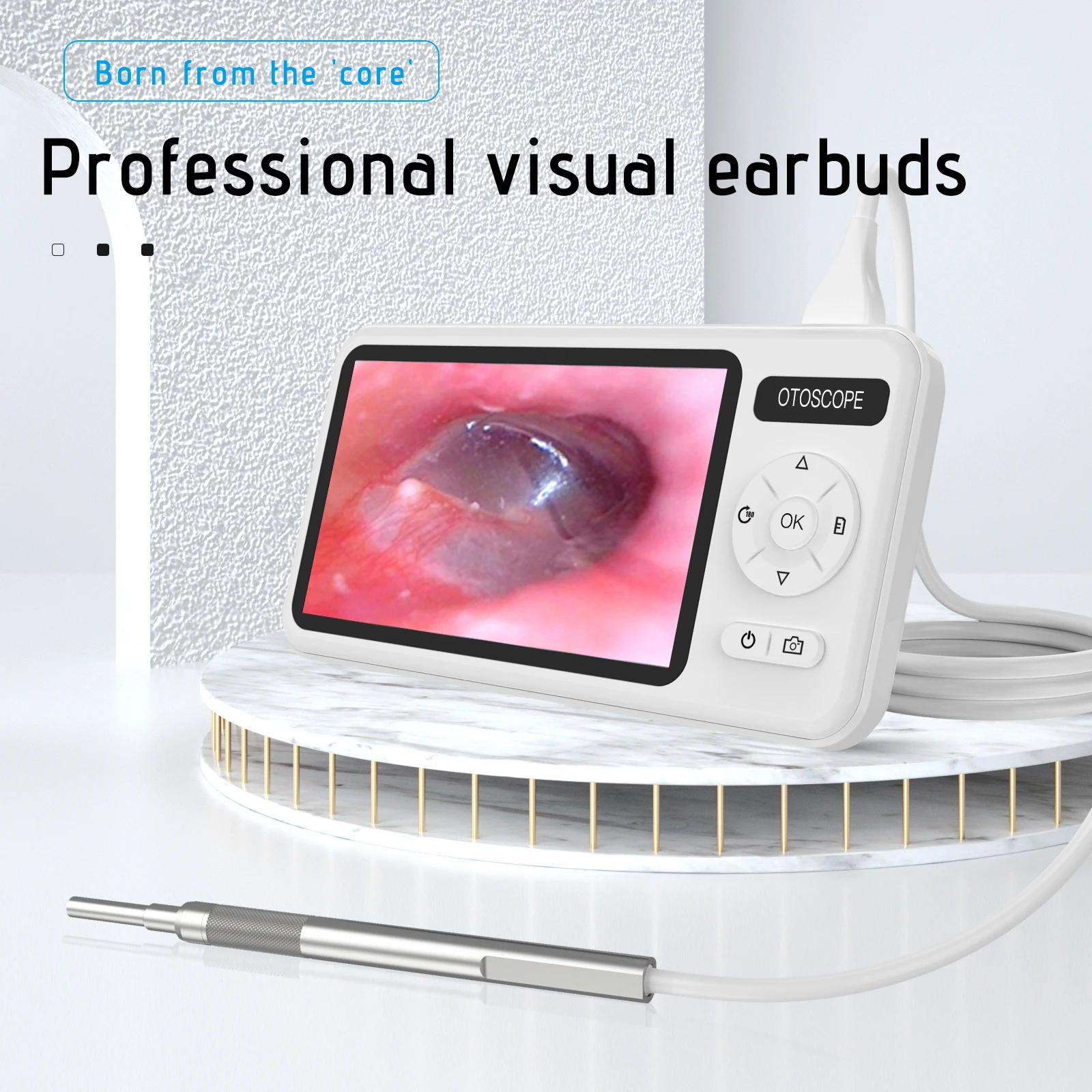 HD 1080P 3.9mm 4.5 Inch LCD Screen Ear Scope Endoscope Ear Wax Clean Otoscopy Camera Endoscope Clean Mini Cameras mini endoscope camera