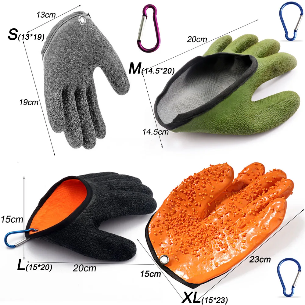 Breathable Fishing Catching Gloves with Detachable Buckle Anti