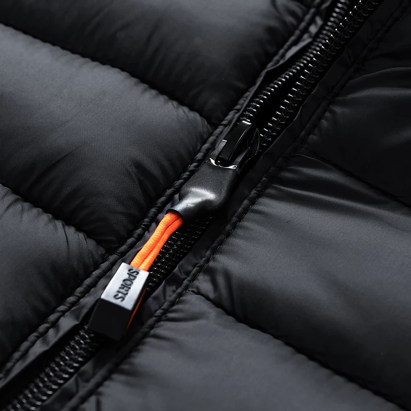 2024 New Men's Lightweight Padded Jackets Autumn Spring Warm Demi-season Hooded Zip-up Parka Black Big Size Coat Male Outerwear