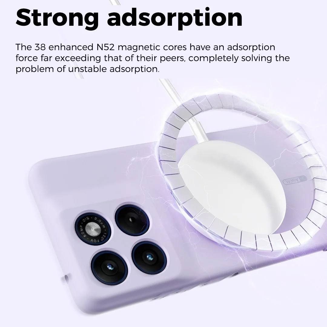 Magnetic Wireless Charging Liquid Silicon Phone Case - Protective Soft Cover