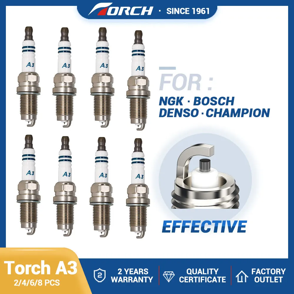 

2-8PCS China Original Torch Spark Plug A3 Resistor Candles Replace for 101 905 626 for Golf Mk6 2011 Ignition System