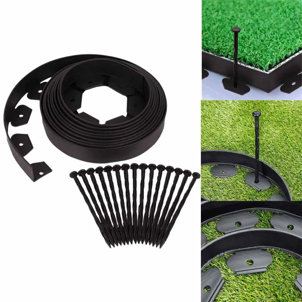 5m Fixed Garden Barrier Lawn Grass Plastic Edging Border Landscape With ...